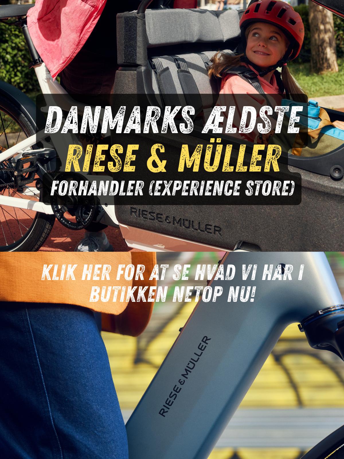 Riese & Muller cykler på lager i butikken