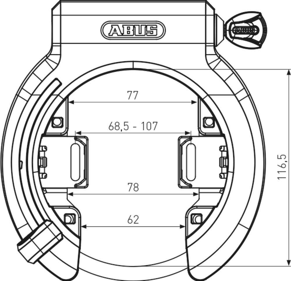 Abus Lås Granit XPlus™ 6950M NR BK AM - eCykler a/s