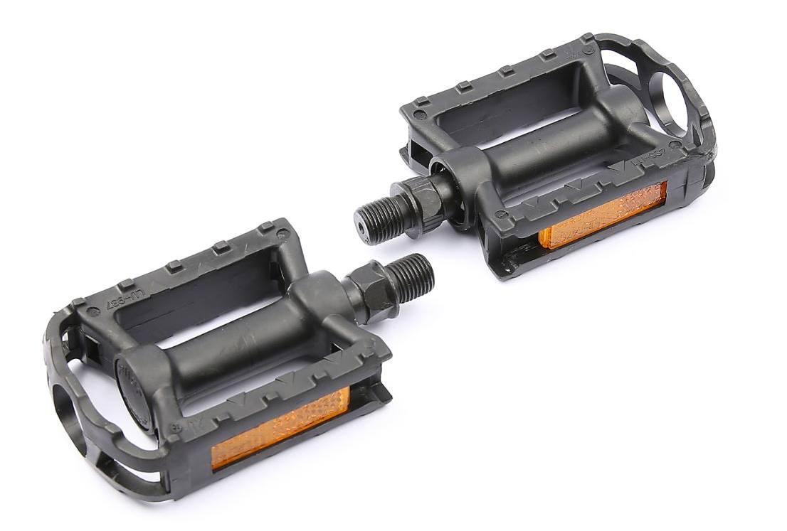 BikePartner Pedaler barn 1/2" sort nylon m.refleks - eCykler a/s