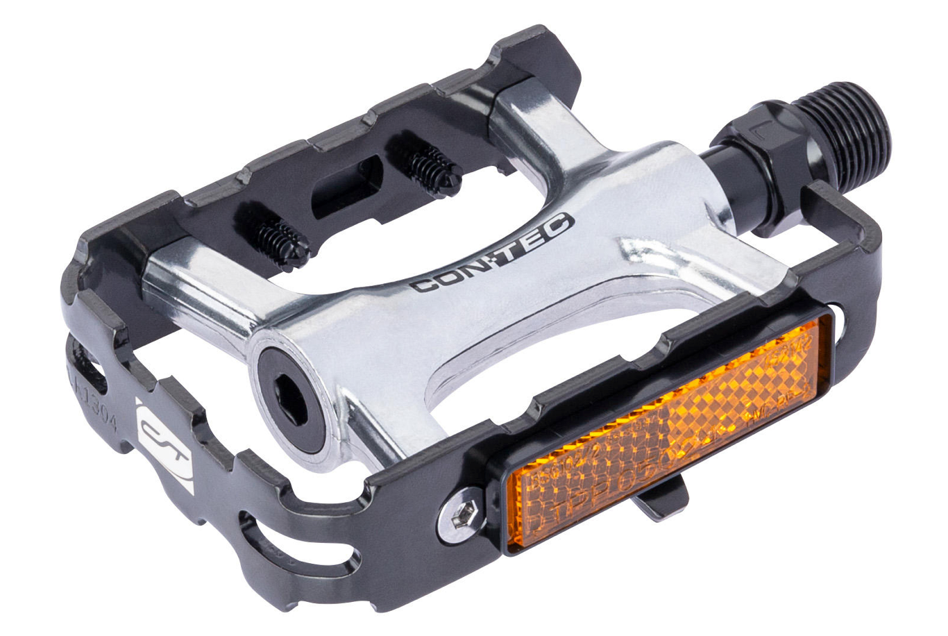 Contec Pedaler CPI-046 alu m/lukkede lejer sort/sølv - eCykler a/s