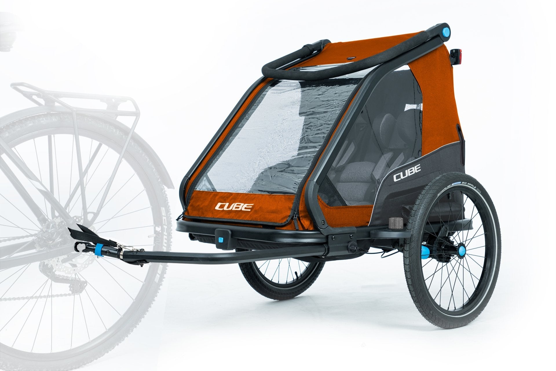 Cube Double Kids Cykelanhænger f/2 børn orange - eCykler a/s