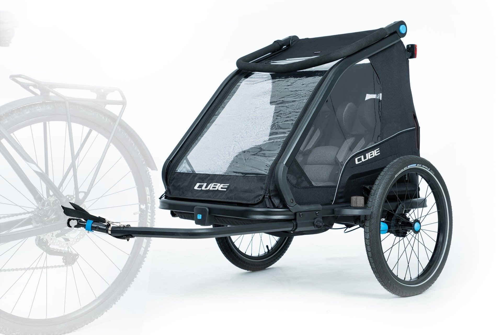 Cube Double Kids Cykelanhænger f/2 børn sort - eCykler a/s
