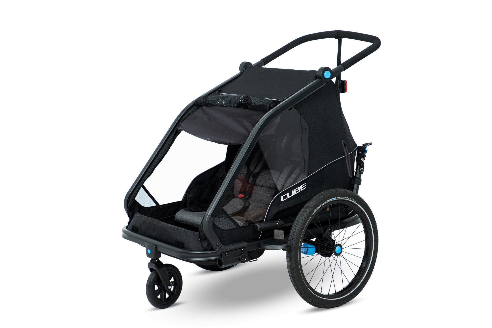 Cube Double Kids Cykelanhænger f/2 børn sort - eCykler a/s