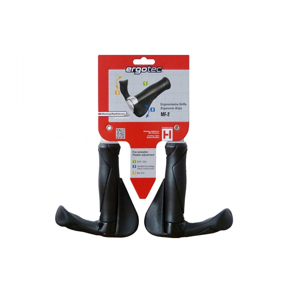 Ergotek håndtag "MF 2" Sort inklusive Bar Ends 130 mm - eCykler a/s