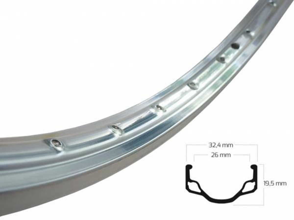 Fælg RF stål 28x1.5in 36H alu 635 - eCykler a/s