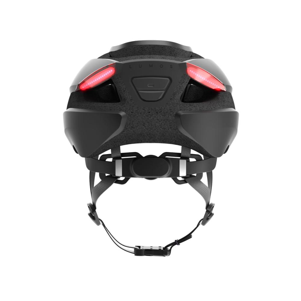 Lumos Ultra hjelm (charcoal black). Str. 54-61cm (S-L). Cykelhjelm med integrerede lygter, blinklys og bremselys. - eCykler a/s