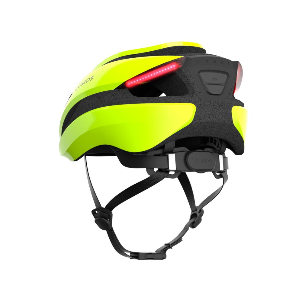 Lumos Ultra hjelm (electric lime). Str. 54-61 cm (S-L). Cykelhjelm med integrerede lygter, blinklys og bremselys. - eCykler a/s