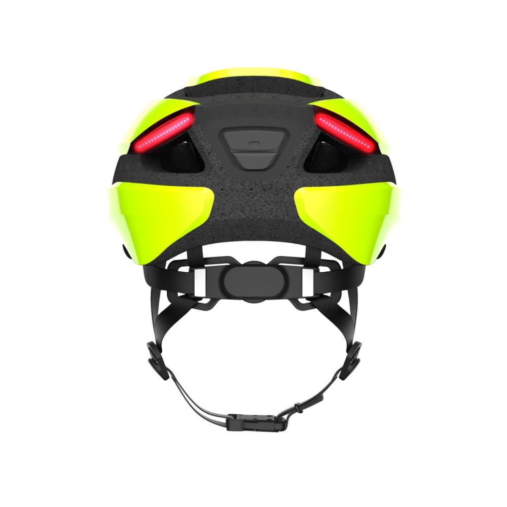 Lumos Ultra hjelm (electric lime). Str. 54-61 cm (S-L). Cykelhjelm med integrerede lygter, blinklys og bremselys. - eCykler a/s