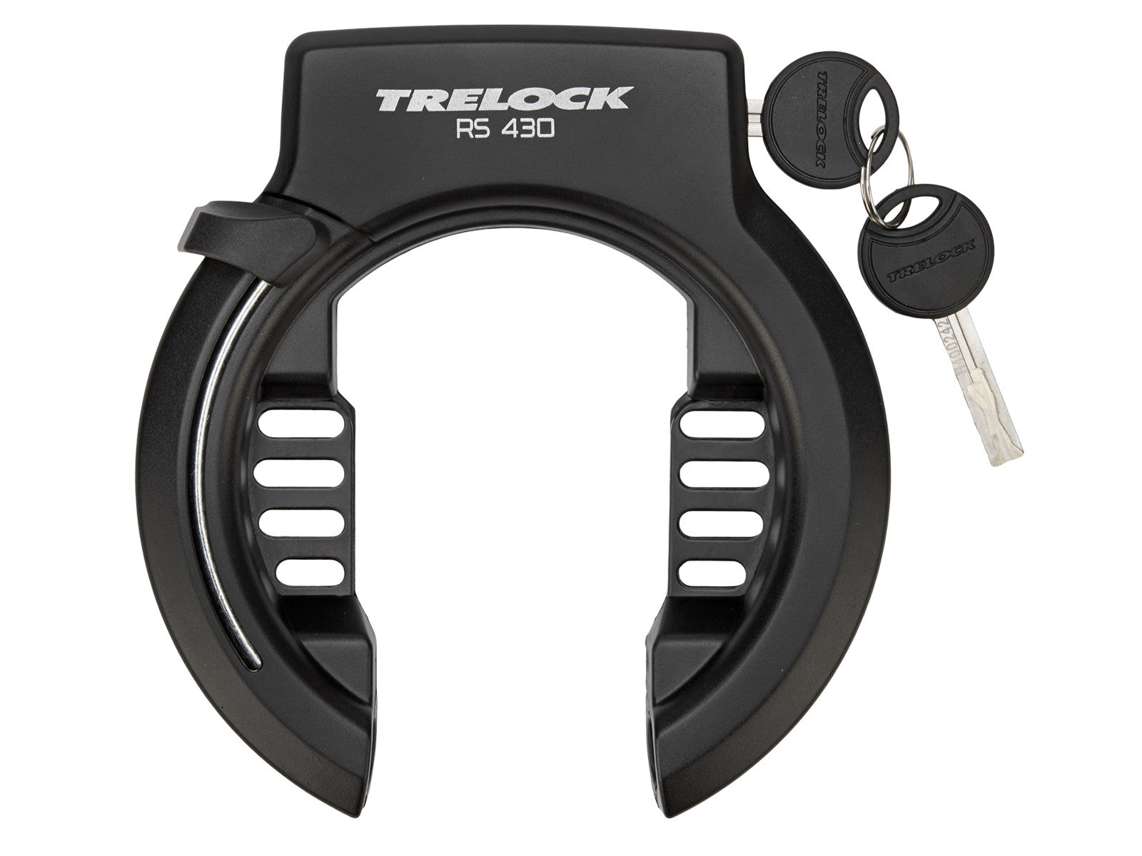 Trelock RS430 Forsikringsgodkendt lås med hul til plug-in wire/kæde. DVN godkendt - eCykler a/s