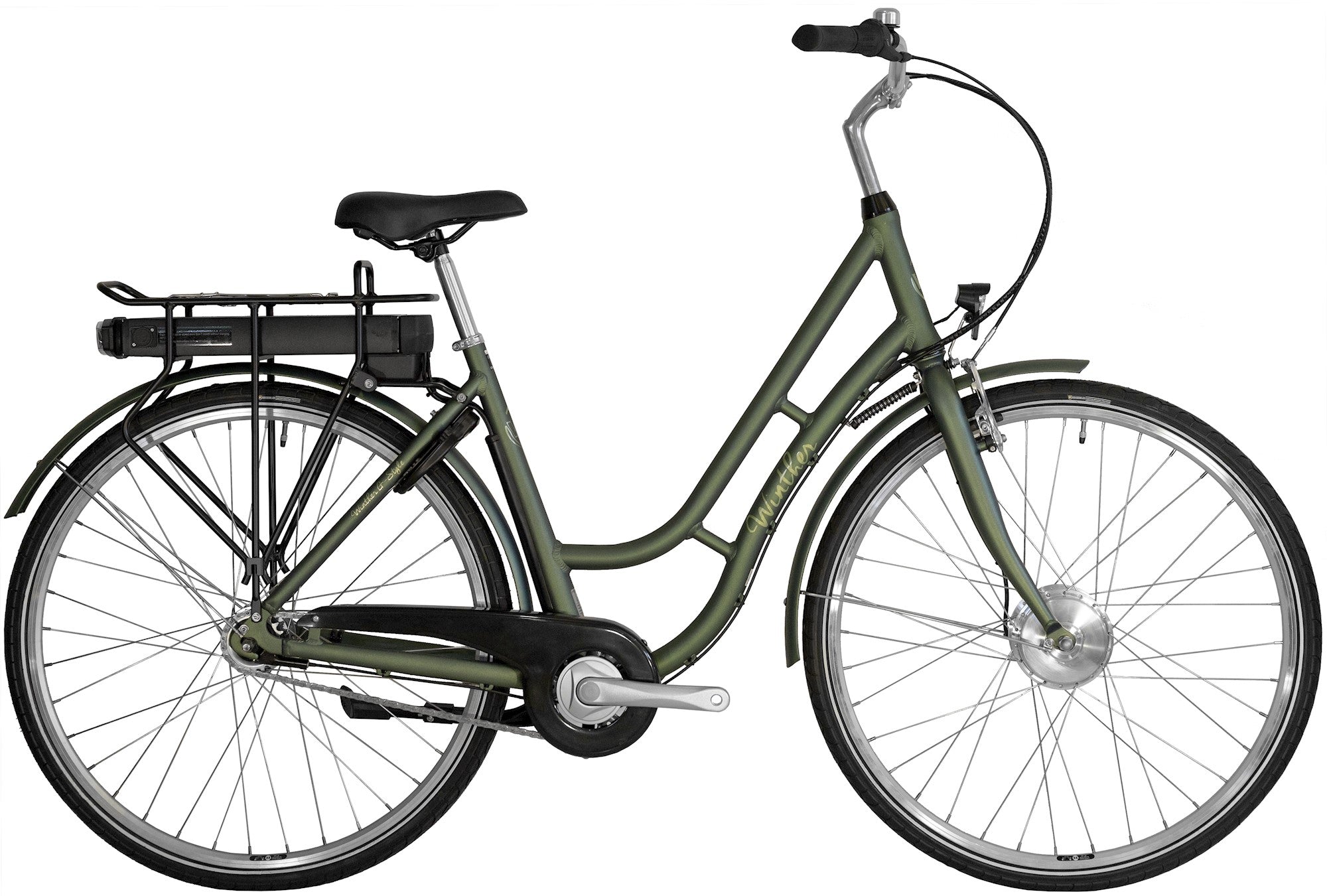 Winther G-style Dame Nexus 7g 50cm Mat Grøn - eCykler a/s