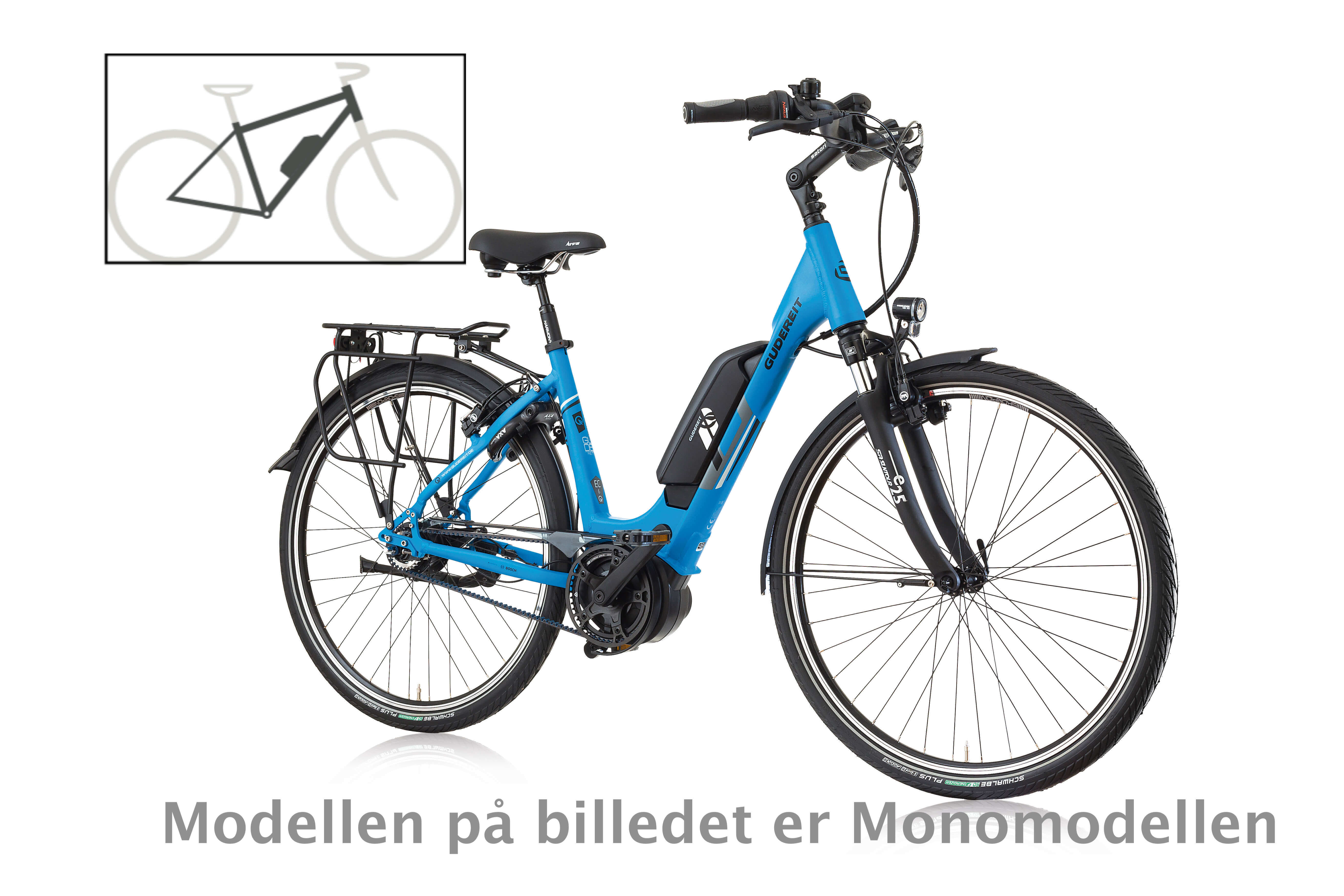 Gudereit EC-6 Gates remtræk HR elcykel 500Wh 53cm/M matsort