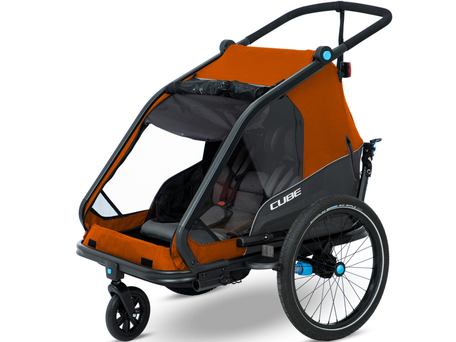 Cube Double Kids Cykelanhænger f/2 børn orange - eCykler a/s 