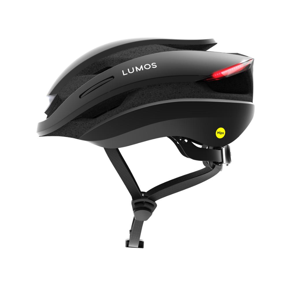 Lumos Ultra hjelm med MIPS (charcoal black). Cykelhjelm med integrerede lygter, blinklys og bremselys.