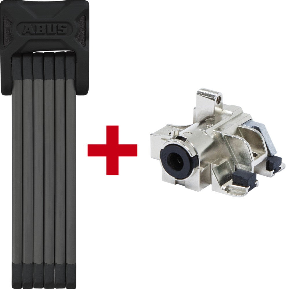 Abus Bordo BIG 6015 120 cm foldelås + lås til Bosch skrårørbatteri DVN godkendt - eCykler a/s 