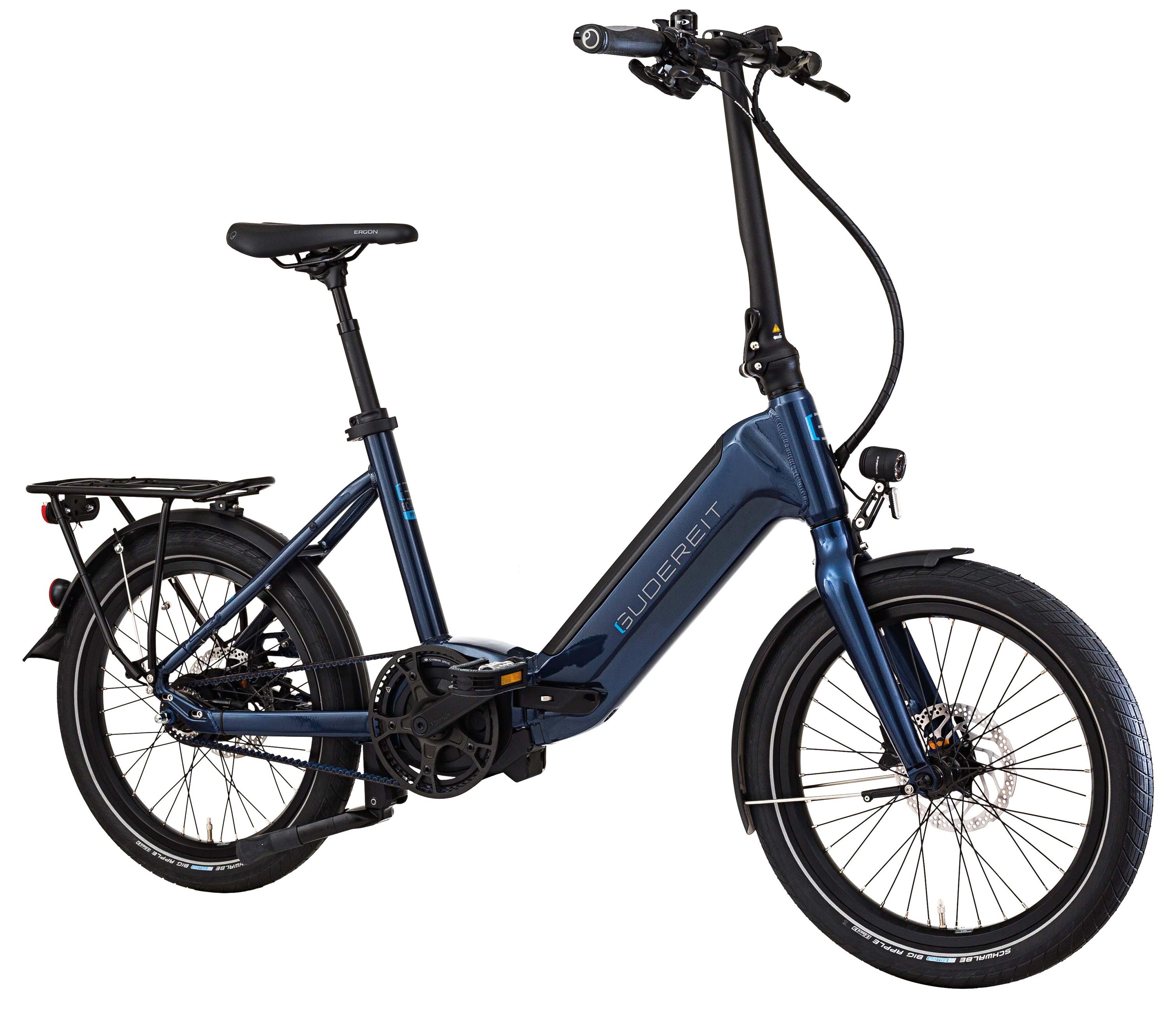 Gudereit EC-45 evo Gates remtræk el foldecykel 500Wh - eCykler a/s 