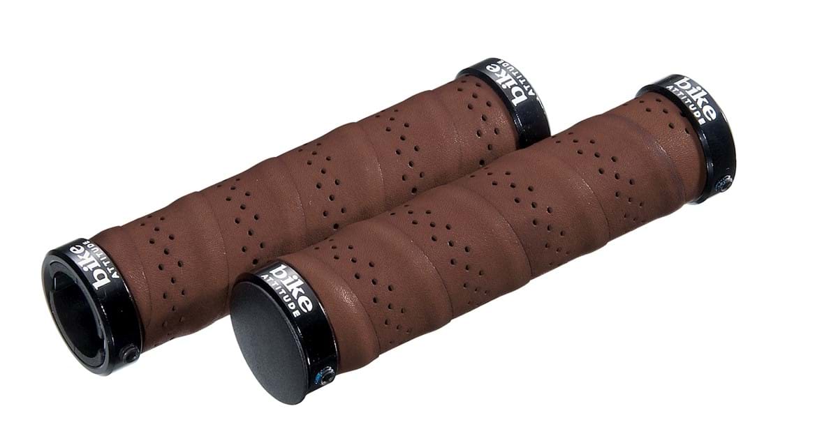 Håndtag MTB visegrip brun læder  m. unbraco