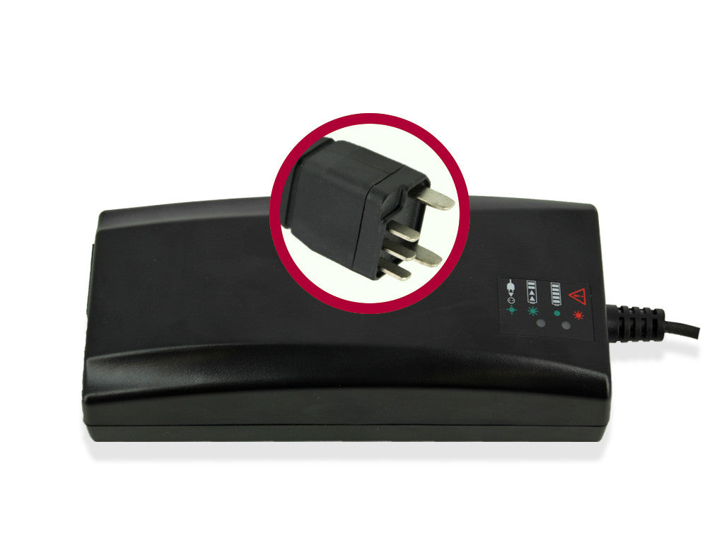 Oplader 36V, 4A, spadestik (f. Shimano Steps/Impulse) - eCykler a/s 
