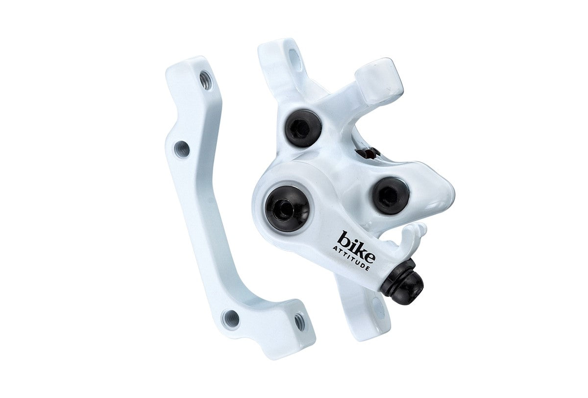 Skivebremse Bike Attitude caliber Bag Hvid Mekanisk Inkl. Adapter - eCykler a/s 