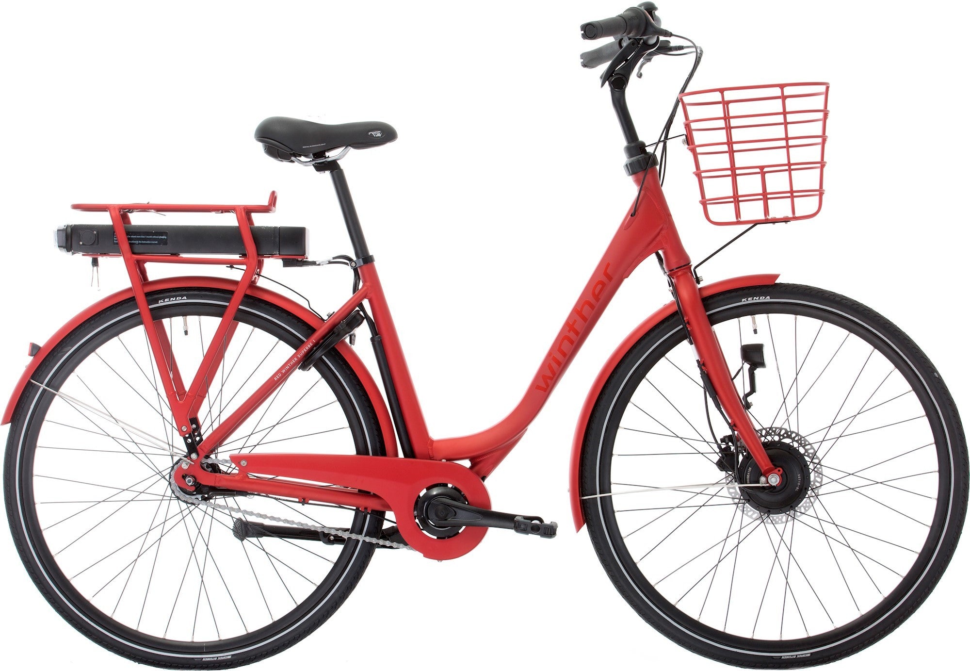Winther Superbe 1 Dame Nexus 7g fod/hydr. disc matrød 10.4Ah 48cm - eCykler a/s 