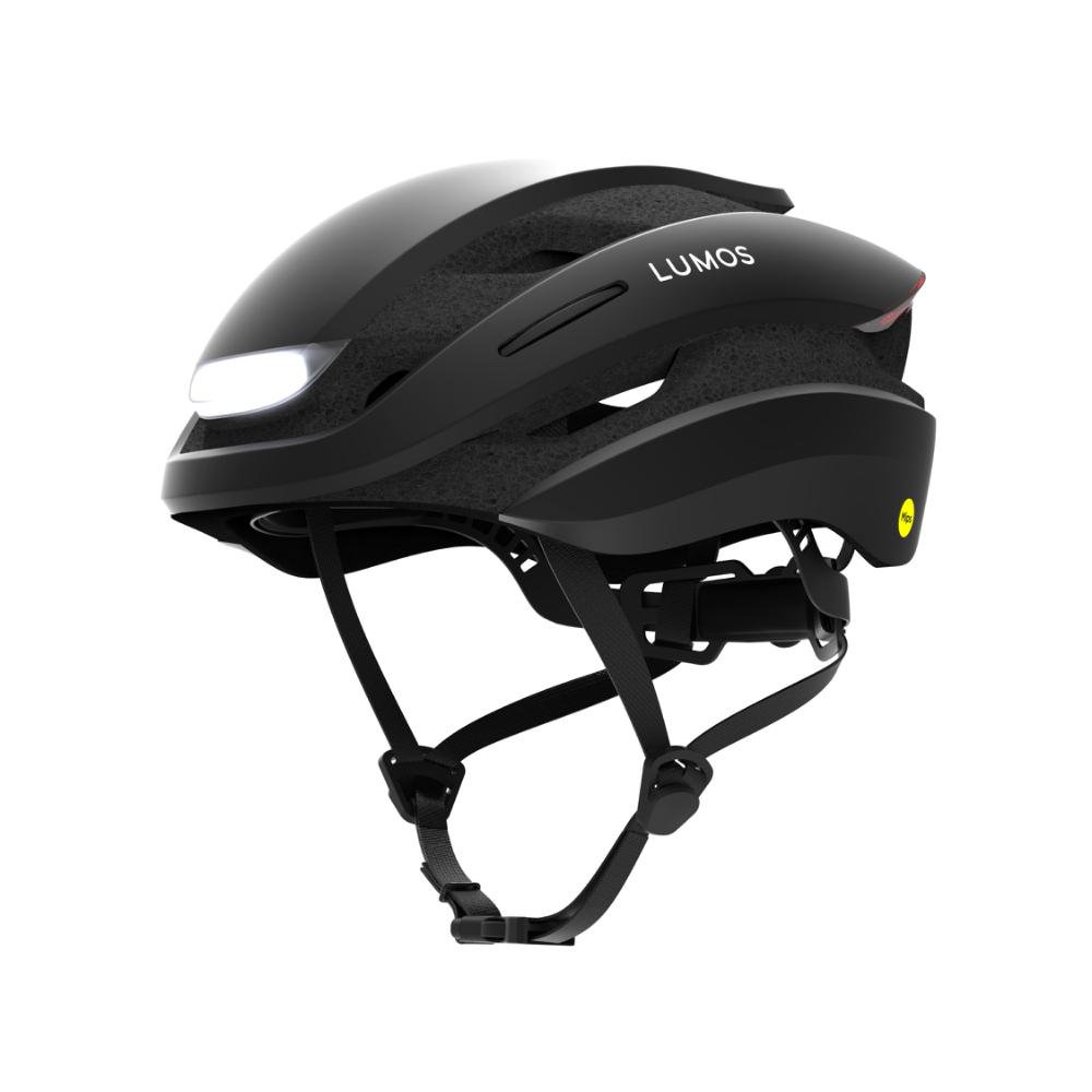 Lumos Ultra hjelm med MIPS (charcoal black). Cykelhjelm med integrerede lygter, blinklys og bremselys.