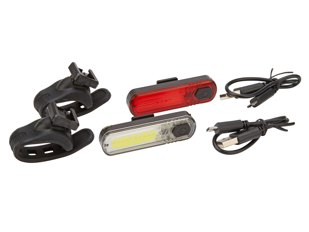 Abus Lygtesæt Orion genopladelig COB LED micro usb kabel - eCykler a/s 