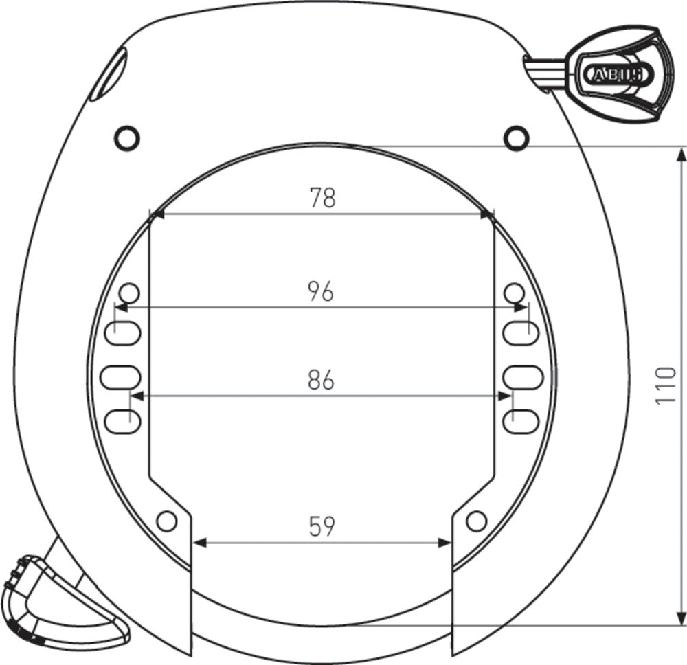 Abus Lås SHIELD XPlus™ 5755L ringlås NR black OE